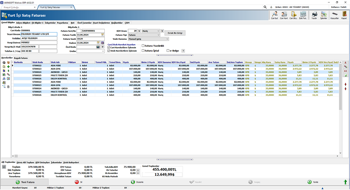 ERP Fatura Yönetimi